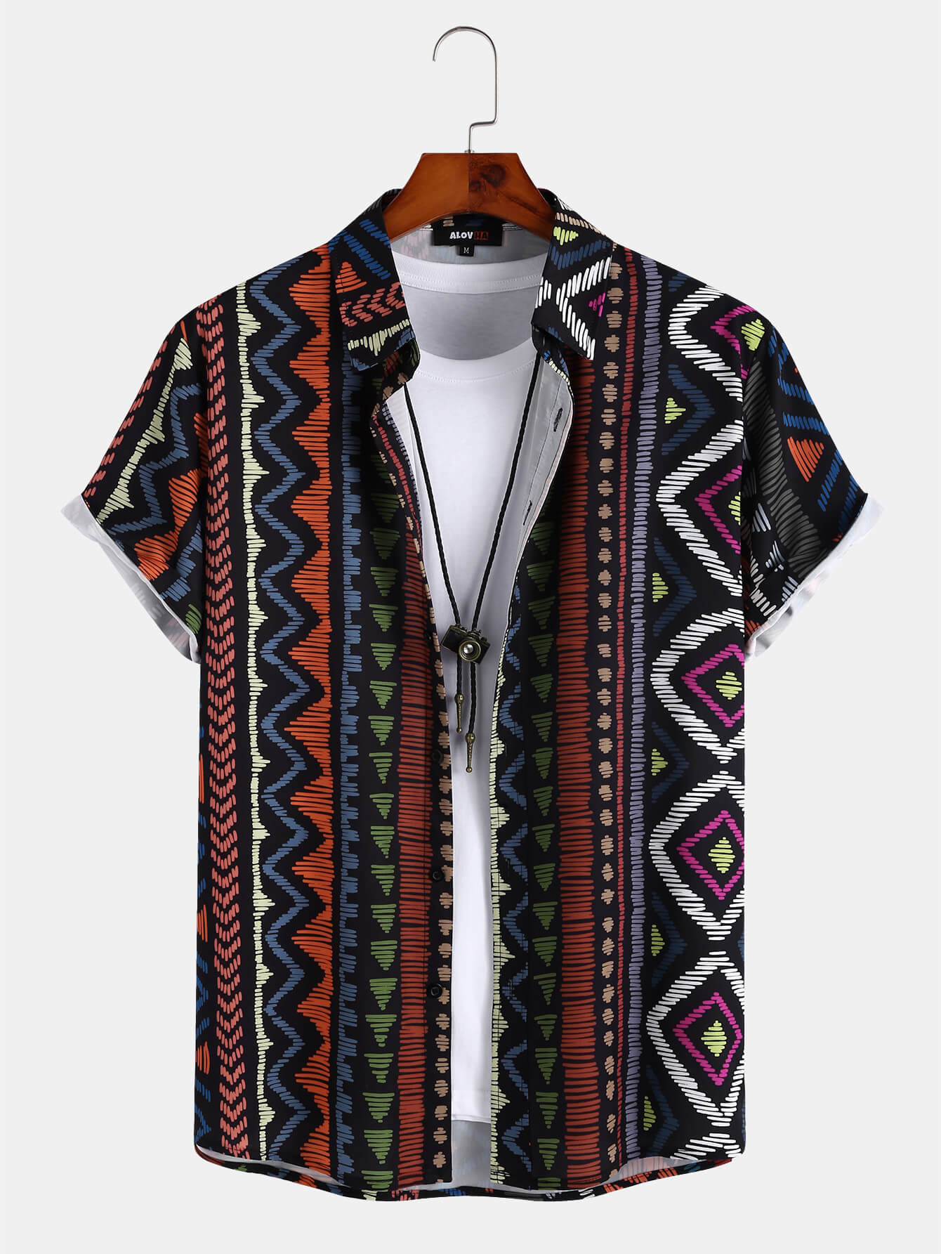 Ethnic Irregular Striped Shirt