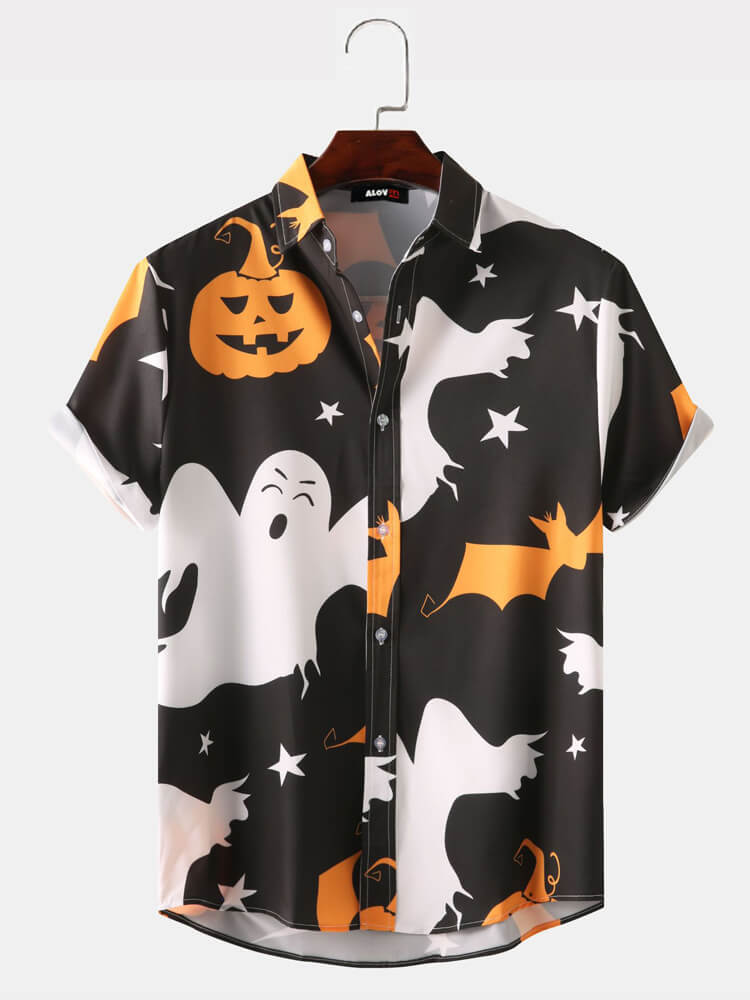 Pumpkin Ghost Print Shirt