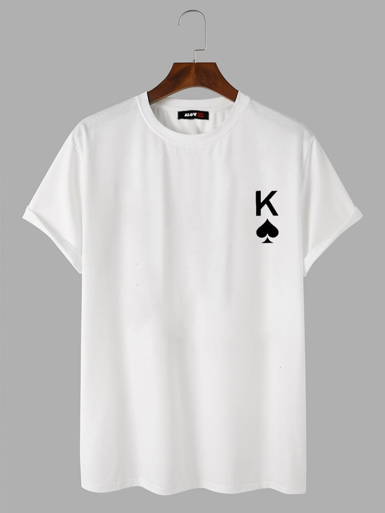 Poker Print Cotton T-Shirt