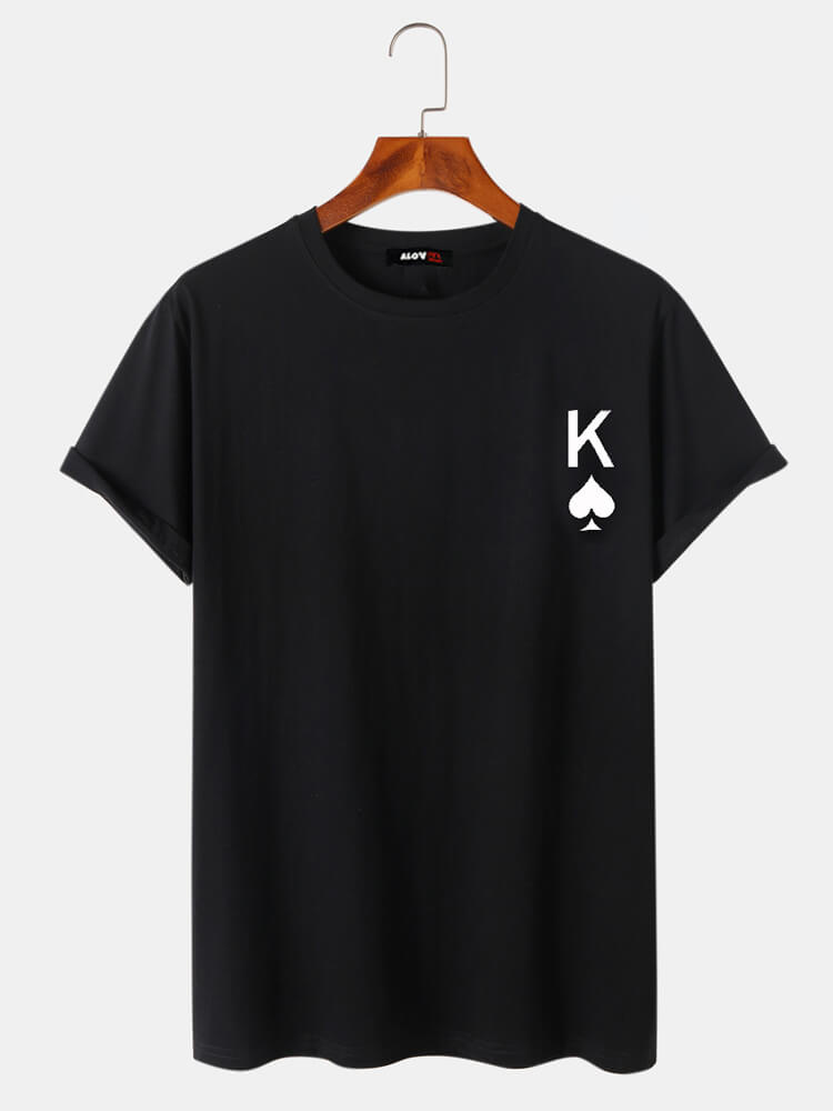 Poker Print Cotton T-Shirt