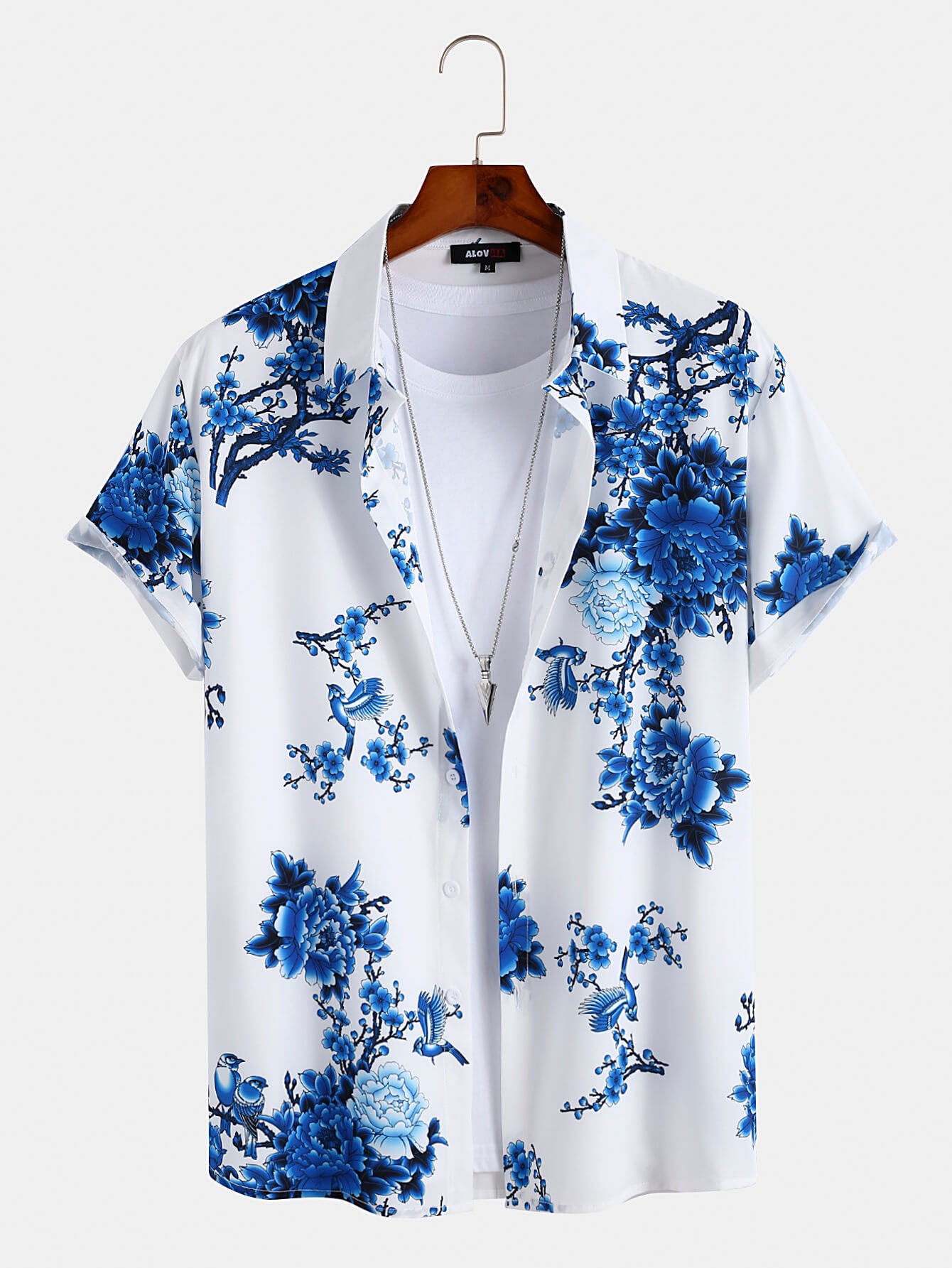 Porcelain Floral Lapel Shirt