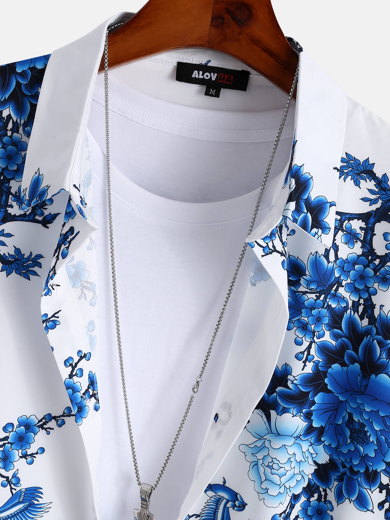 Porcelain Floral Lapel Shirt