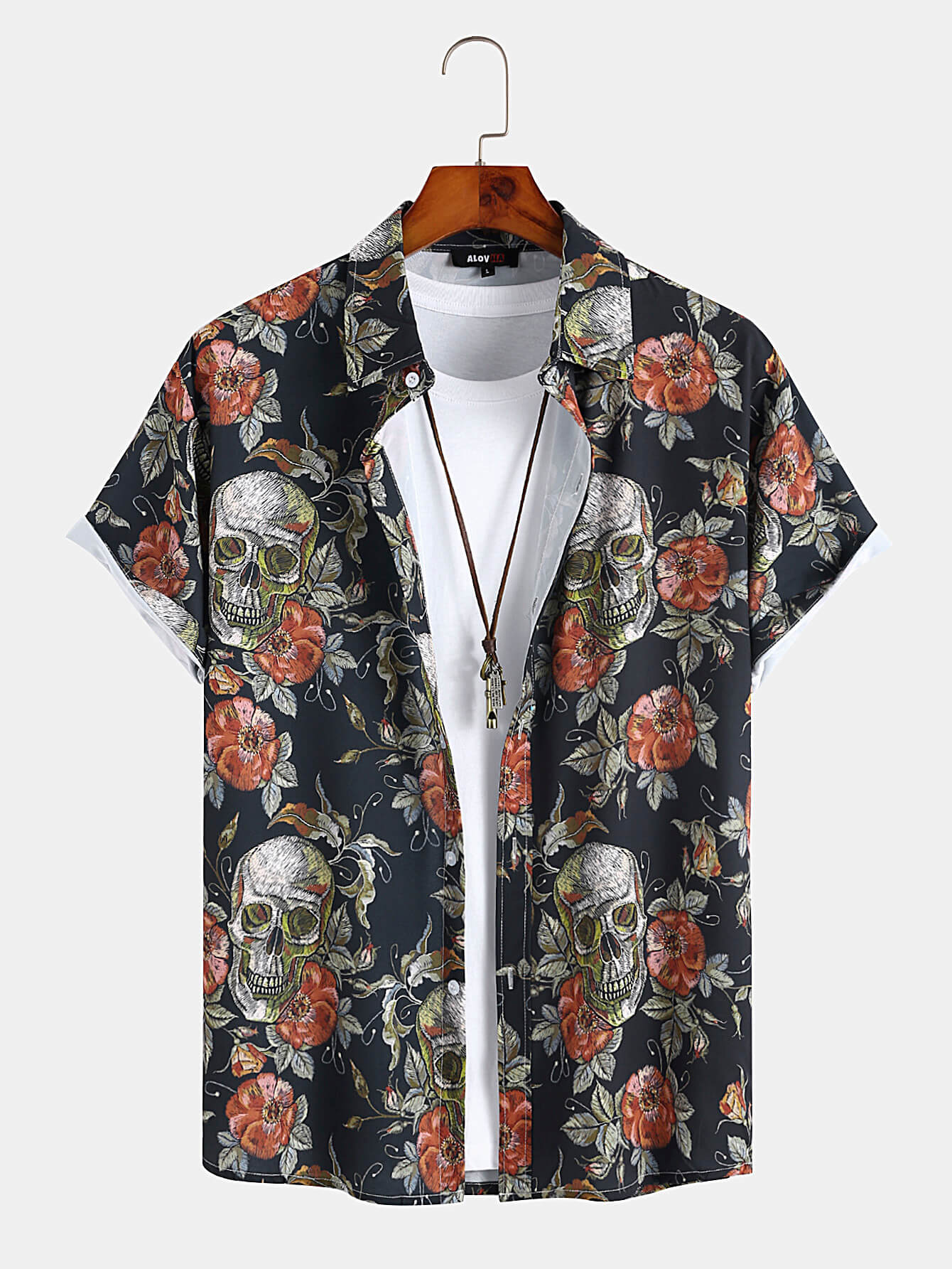 Rose Skull Print Shirt