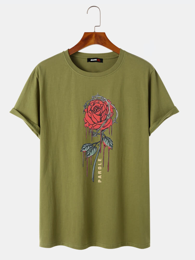 Withered Rose Print T-Shirt